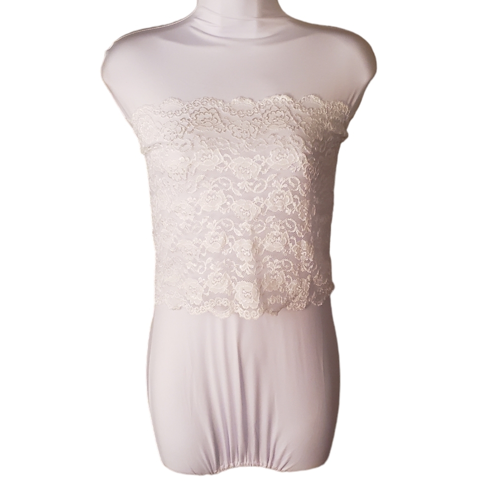 Tube top lace cami hem lace